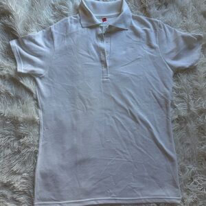 Hanes X-Temp White Performance Polo Shirt Size M